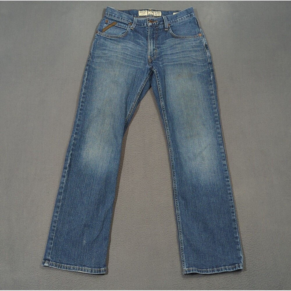 Ariat Jeans Men's 28x32 Blue M4 Stretch Legacy Boot Cut Western Cowboy Rodeo